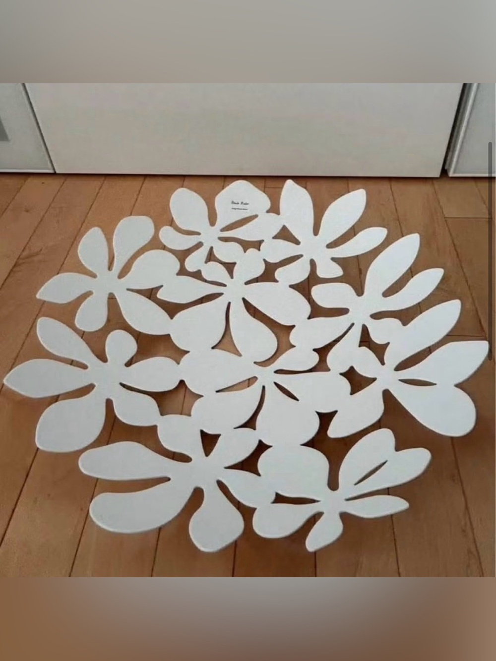 Vintage IKEA White Floral Metal Fruit Bowl